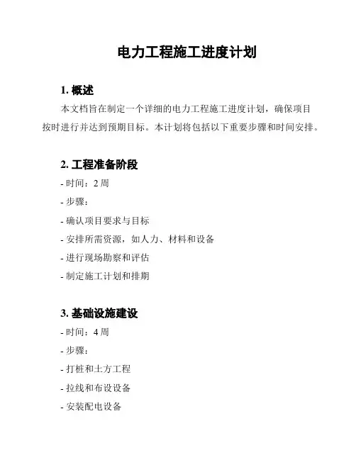 电力工程施工进度计划