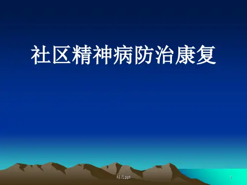 社区精神病防治康复PPT课件