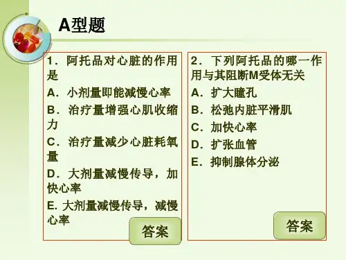 胆碱受体阻断药单独习题
