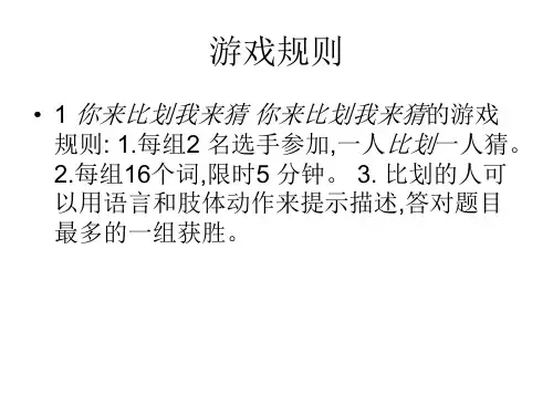 你来比划我来猜概要