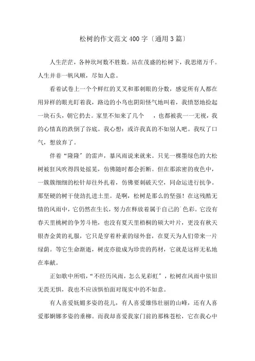 松树的作文范文400字(通用3篇)精选