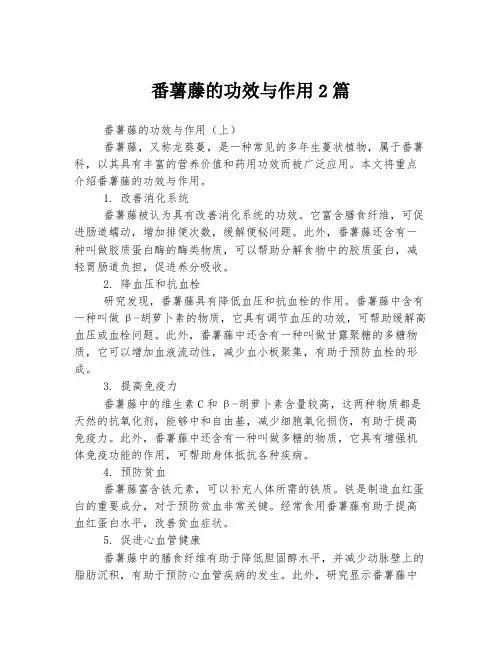 番薯藤的功效与作用