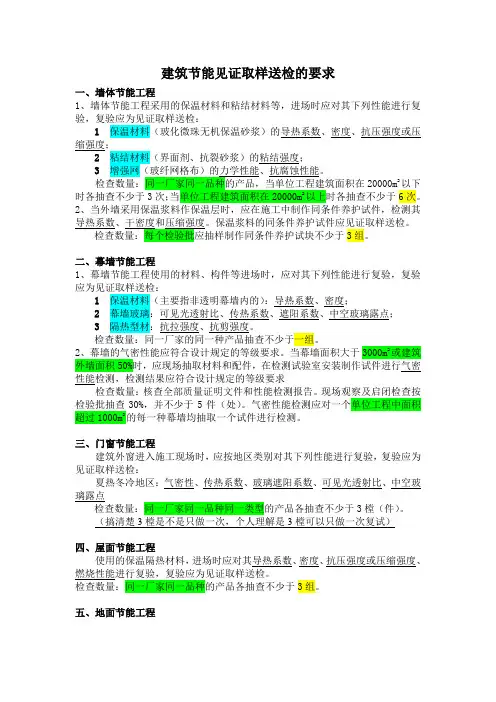 节能送检的要求