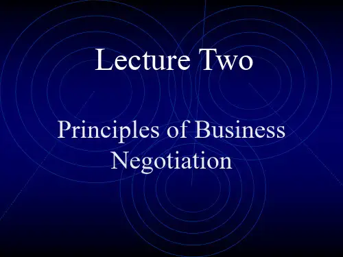 商务英语谈判negotiationPrinciples