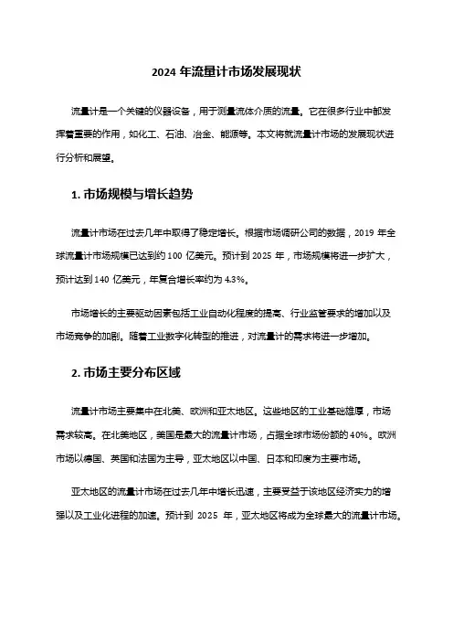 2024年流量计市场发展现状