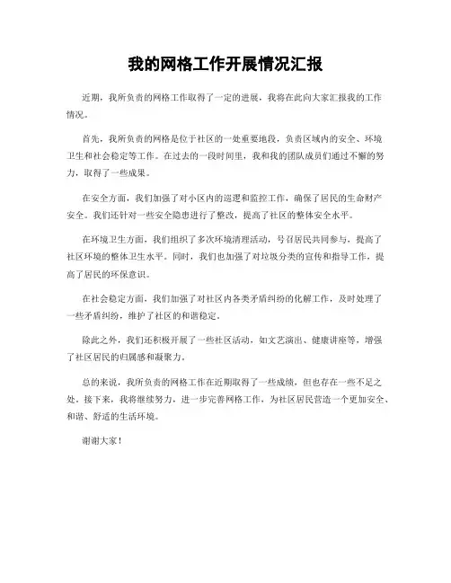 我的网格工作开展情况汇报