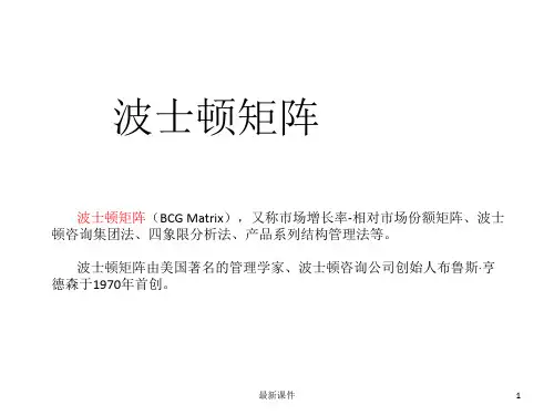 波士顿矩阵讲解PPT课件