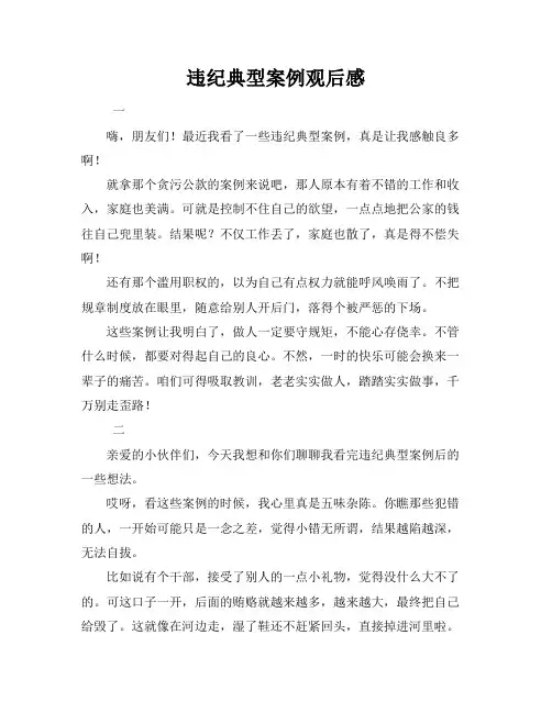 违纪典型案例观后感