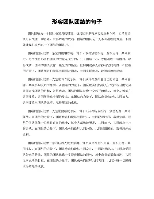 形容团队团结的句子