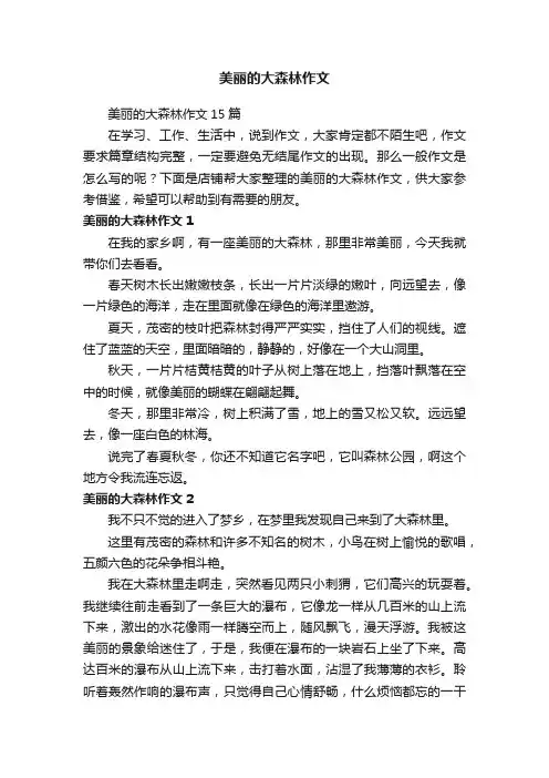美丽的大森林作文