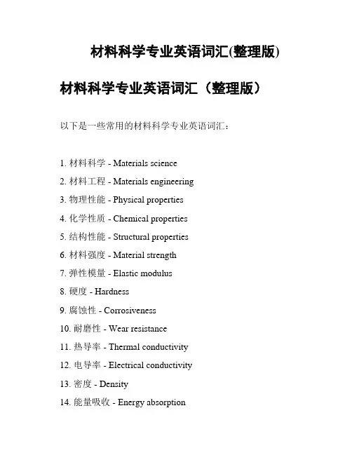 材料科学专业英语词汇(整理版)