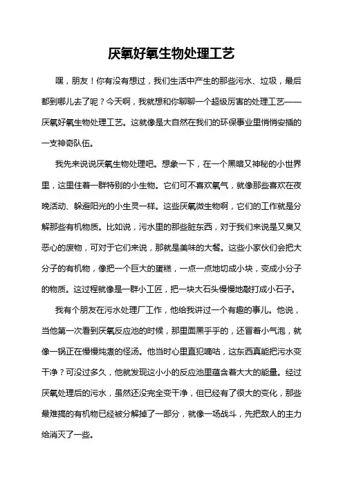 厌氧好氧生物处理工艺