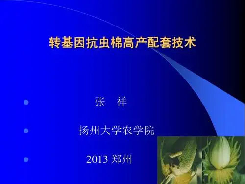 转基因抗虫棉高产配套技术 张祥
