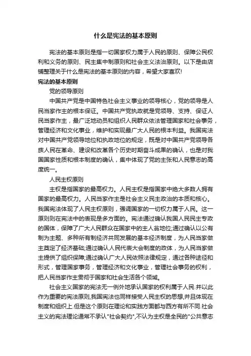 什么是宪法的基本原则
