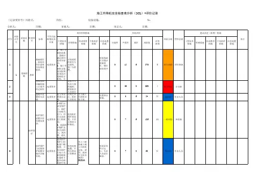 施工升降机安全检查表分析(SCL)+评价记录