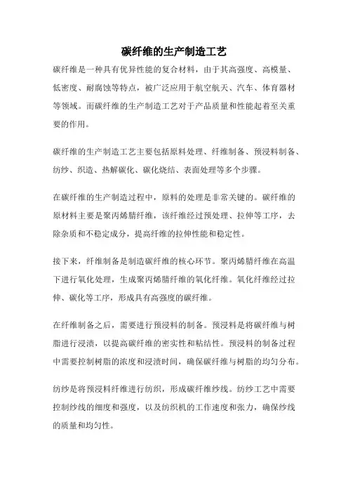 碳纤维的生产制造工艺