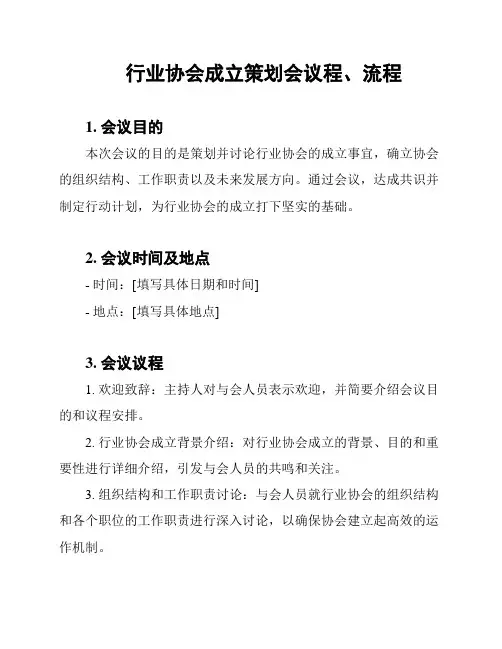 行业协会成立策划会议程、流程