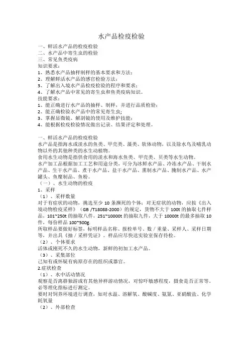 水产品检疫检验