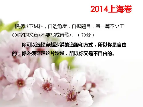 2014上海卷作文讲评