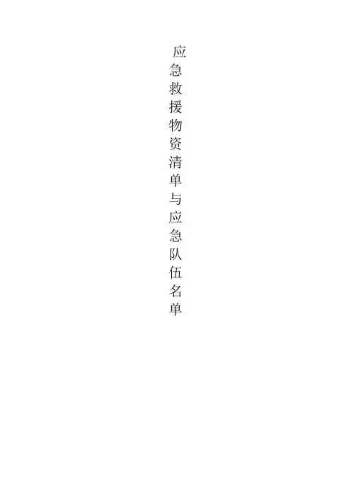 应急救援物资清单与应急队伍名单