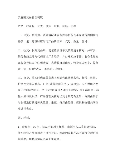 美容院货品管理制度