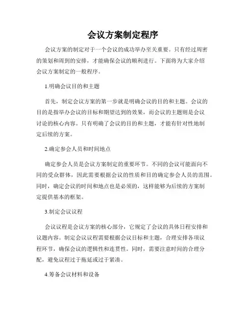 会议方案制定程序