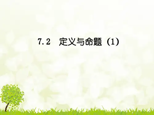北师大版八年级数学上册7.2定义与命题