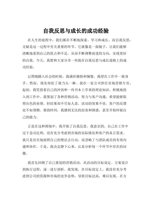 自我反思与成长的成功经验