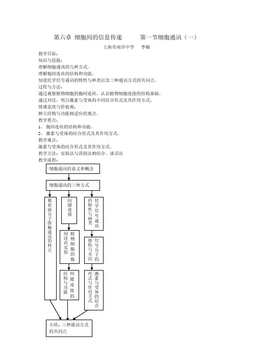 细胞间的信息传递