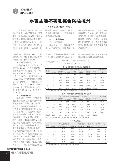 小麦主要病害及综合防控技术
