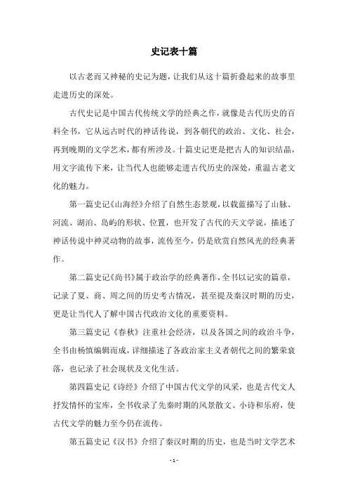 史记表十篇