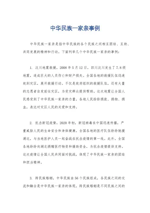 中华民族一家亲事例