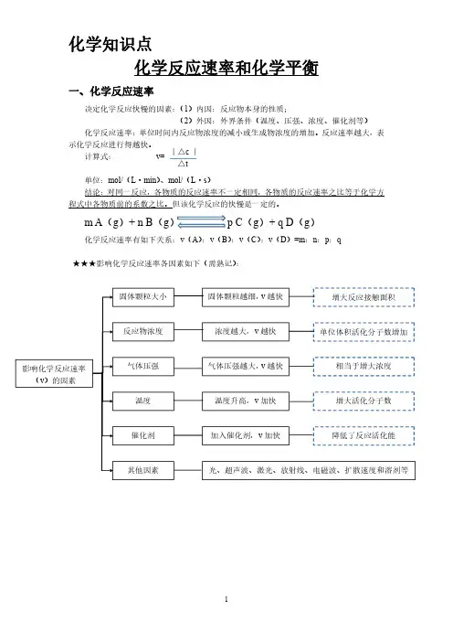 化学知识点 化学平衡