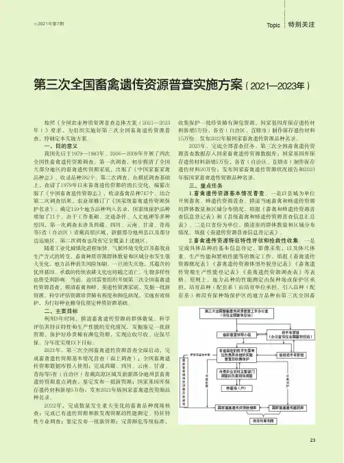 第三次全国畜禽遗传资源普查实施方案(2021—2023年)