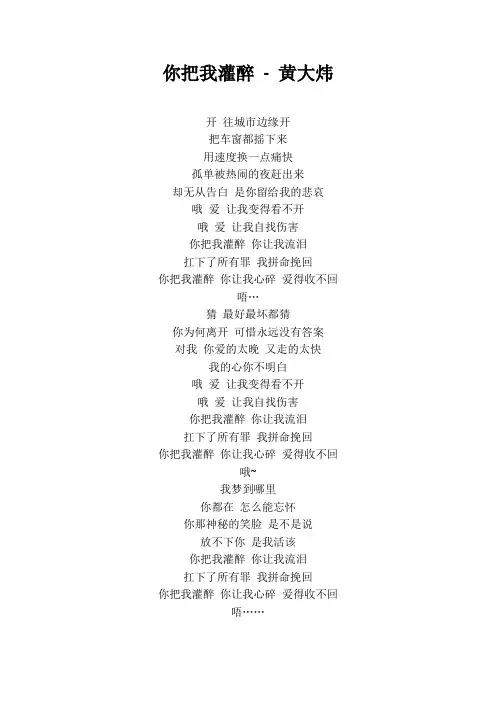 你把我灌醉歌词