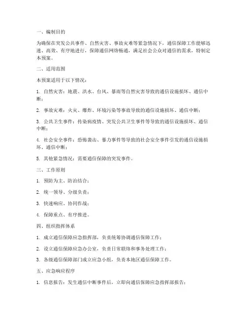 通信保障专项应急预案