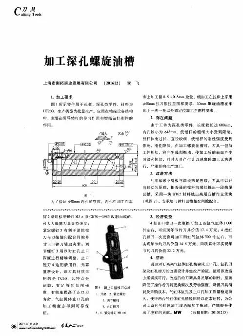 加工深孔螺旋油槽
