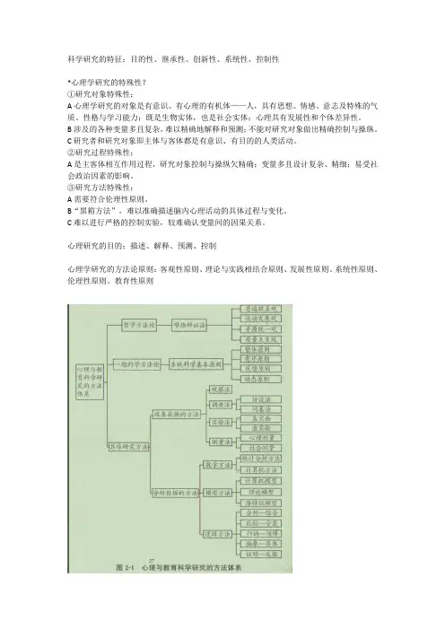 心理学研究方法复习提纲