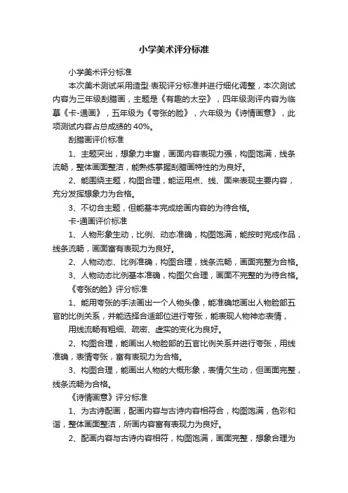 小学美术评分标准