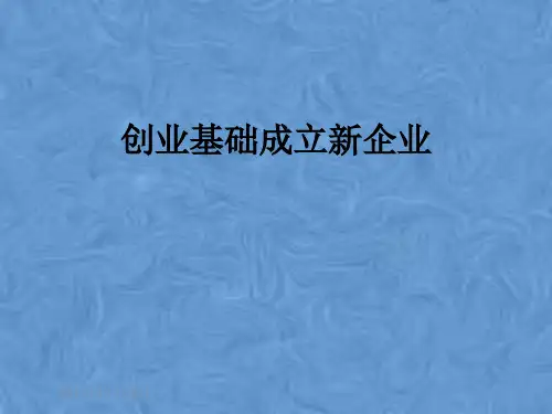 创业基础成立新企业