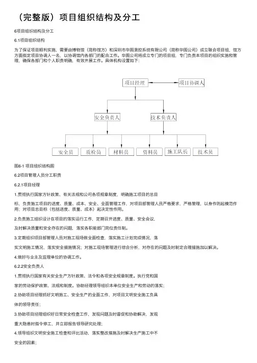 （完整版）项目组织结构及分工