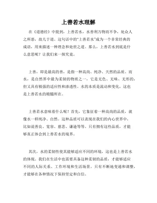 上善若水理解