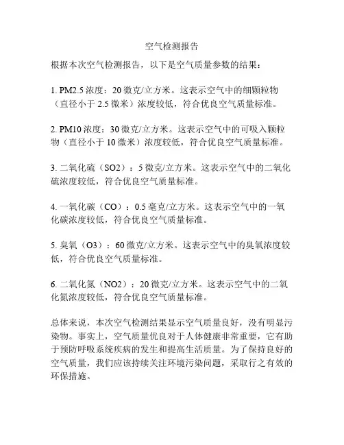 空气检测报告