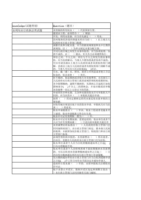 水利局题库