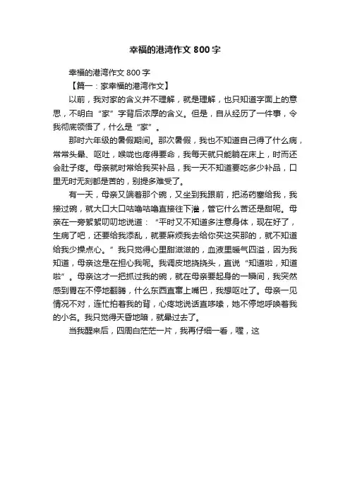 幸福的港湾作文800字