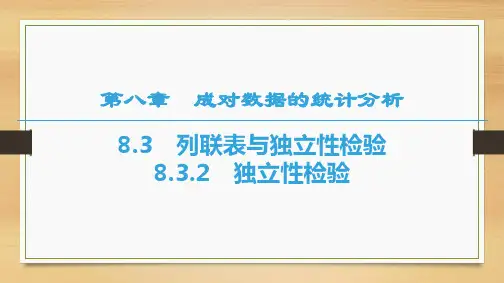 8.3.2 独立性检验(PPT)超好用的优秀公开课获奖课件高二数学同步精品课堂(新教材人教A版选择性