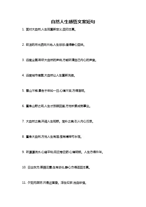 自然人生感悟文案短句