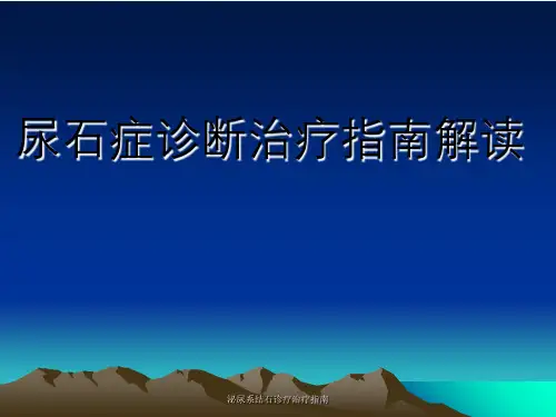 泌尿系结石诊疗治疗指南