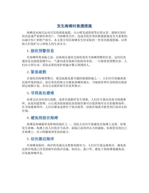 发生海啸时救援措施