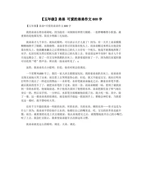 【五年级】弟弟 可爱的弟弟作文600字